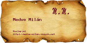 Medve Milán névjegykártya
